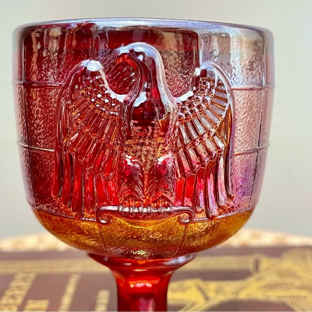 Vintage Imperial Glass End of Day Eagle Wine Cordial Glass